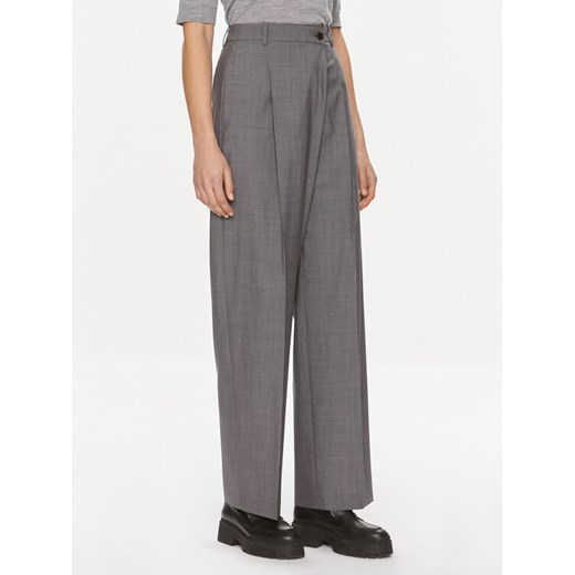 Boss Spodnie materiałowe Tenly 50505608 Szary Straight Fit ze sklepu MODIVO w kategorii Spodnie damskie - zdjęcie 182727033