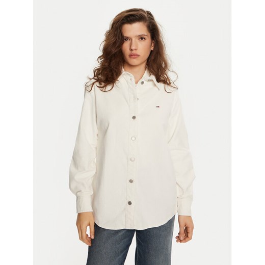 Tommy Jeans Koszula DW0DW18871 Écru Relaxed Fit ze sklepu MODIVO w kategorii Koszule damskie - zdjęcie 182727041