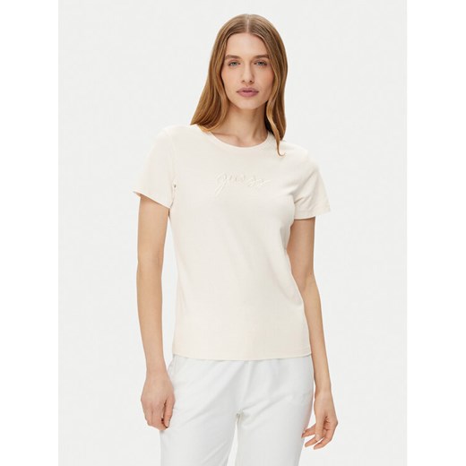 Guess T-Shirt O5GI02 KBBU1 Écru Regular Fit ze sklepu MODIVO w kategorii Bluzki damskie - zdjęcie 182727164