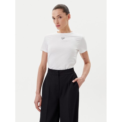 BOSS T-Shirt C_Elogo_21 50540260 Biały Slim Fit ze sklepu MODIVO w kategorii Bluzki damskie - zdjęcie 182727291