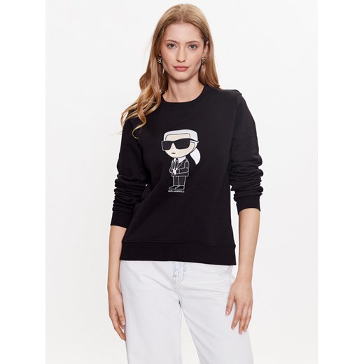 KARL LAGERFELD Bluza Ikonik 2.0 230W1800 Czarny Regular Fit ze sklepu MODIVO w kategorii Bluzy damskie - zdjęcie 182727423