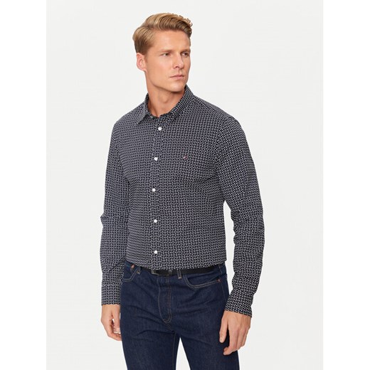 Tommy Hilfiger Koszula MW0MW36870 Granatowy Slim Fit ze sklepu MODIVO w kategorii Koszule męskie - zdjęcie 182727434