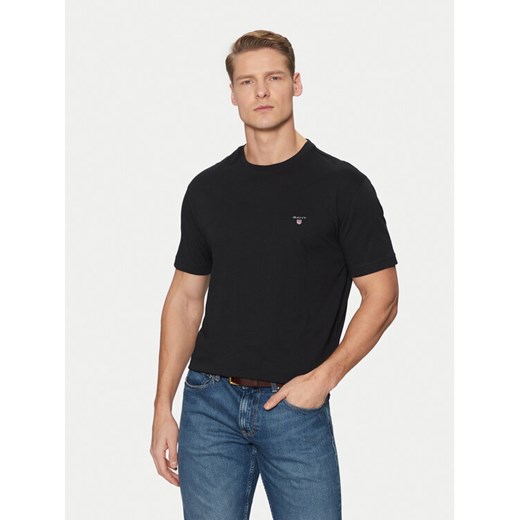 Gant T-Shirt Original Shield 2003295 Czarny Regular Fit ze sklepu MODIVO w kategorii T-shirty męskie - zdjęcie 182727474