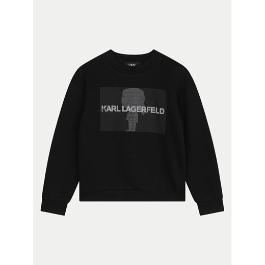 Karl Lagerfeld Kids Bluza Z30242 S Czarny Regular Fit ze sklepu MODIVO w kategorii Bluzy chłopięce - zdjęcie 182727603