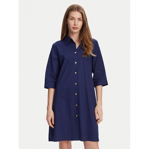 Selmark Sukienka koszulowa BM033 Granatowy Relaxed Fit ze sklepu MODIVO w kategorii Sukienki - zdjęcie 182727711