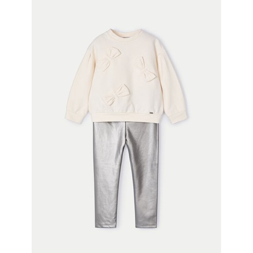 Mayoral Komplet bluza i legginsy 4707 Beżowy Regular Fit ze sklepu MODIVO w kategorii Komplety dziewczęce - zdjęcie 182727733