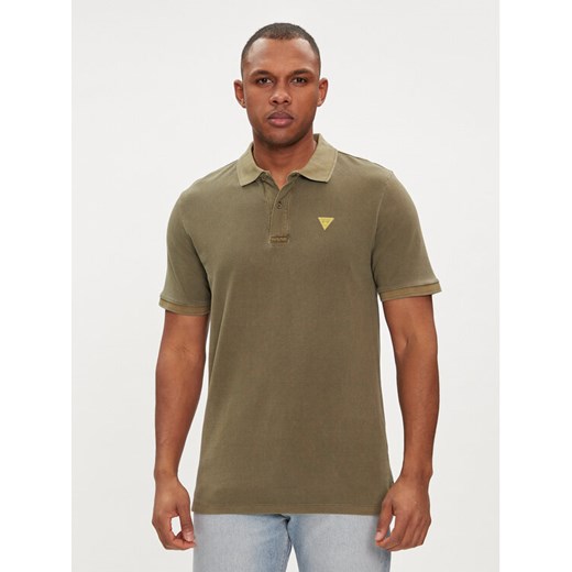 Guess Polo F3GP00 K9WF1 Zielony Regular Fit ze sklepu MODIVO w kategorii T-shirty męskie - zdjęcie 182727740