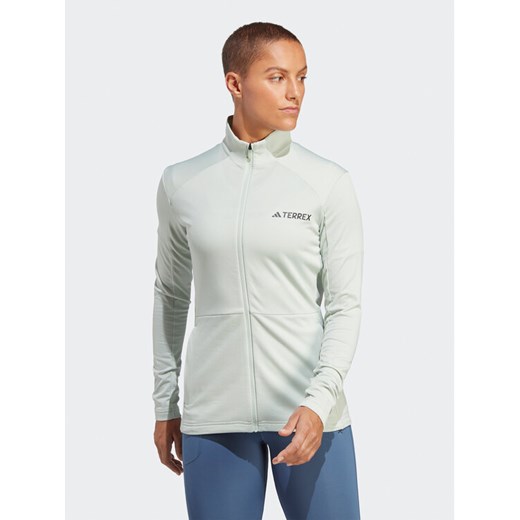adidas Polar Terrex Multi Full-Zip Fleece Jacket HN5464 Zielony Slim Fit ze sklepu MODIVO w kategorii Bluzy damskie - zdjęcie 182727772