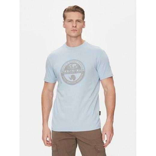 Napapijri T-Shirt S-Bollo NP0A4I3C Błękitny Regular Fit ze sklepu MODIVO w kategorii T-shirty męskie - zdjęcie 182727824