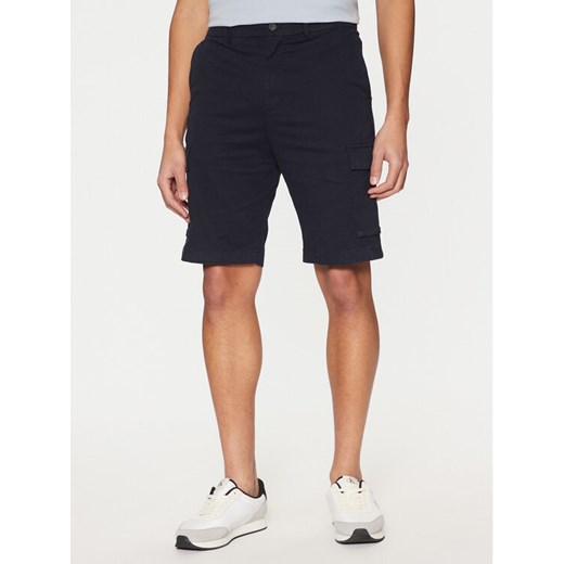 Calvin Klein Szorty materiałowe Modern Twill K10K114067 Granatowy Regular Fit ze sklepu MODIVO w kategorii Spodenki męskie - zdjęcie 182727831