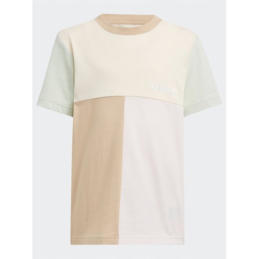 adidas T-Shirt Colourblock T-Shirt HK9819 Beżowy Regular Fit ze sklepu MODIVO w kategorii T-shirty chłopięce - zdjęcie 182727841