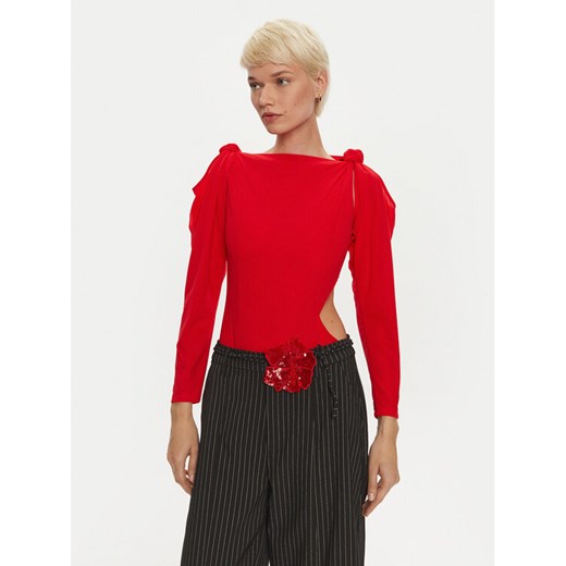 ROTATE Body Linno 1137473017 Czerwony Slim Fit ze sklepu MODIVO w kategorii Bluzki damskie - zdjęcie 182727903