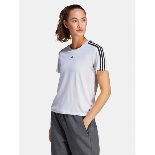 adidas Koszulka techniczna Train Essentials IC5040 Biały Regular Fit ze sklepu MODIVO w kategorii Bluzki damskie - zdjęcie 182727912