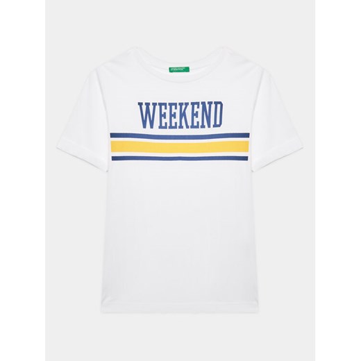 United Colors Of Benetton T-Shirt 3096C10BO Biały Regular Fit ze sklepu MODIVO w kategorii T-shirty chłopięce - zdjęcie 182728233