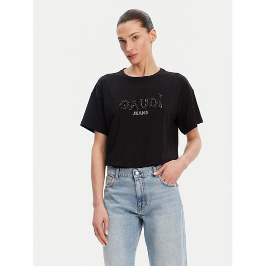 Gaudi T-Shirt 511BD64030 Czarny Regular Fit ze sklepu MODIVO w kategorii Bluzki damskie - zdjęcie 182728290