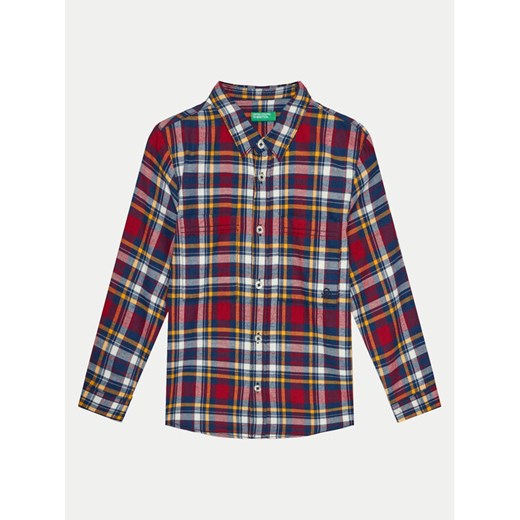 United Colors Of Benetton Koszula 5LQHGQ024 Czerwony Relaxed Fit ze sklepu MODIVO w kategorii Koszule chłopięce - zdjęcie 182728332