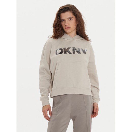 DKNY Bluza DP4T1031 Beżowy Regular Fit ze sklepu MODIVO w kategorii Bluzy damskie - zdjęcie 182728361