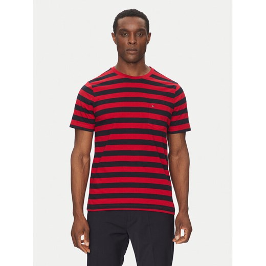 Tommy Hilfiger T-Shirt Essential MW0MW37283 Czerwony Regular Fit ze sklepu MODIVO w kategorii T-shirty męskie - zdjęcie 182728434