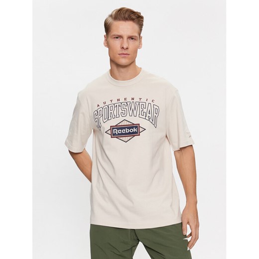 Reebok T-Shirt Sporting Goods IM1507 Beżowy Regular Fit ze sklepu MODIVO w kategorii T-shirty męskie - zdjęcie 182728502