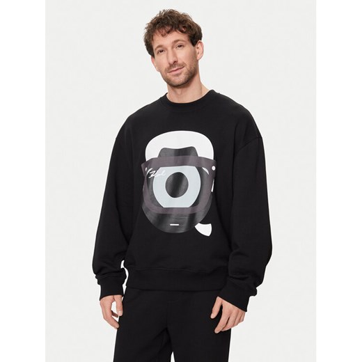 KARL LAGERFELD Bluza 705098 542930 Czarny Regular Fit ze sklepu MODIVO w kategorii Bluzy męskie - zdjęcie 182728601