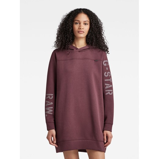 G-Star Raw Sukienka dzianinowa D22277-A971-D303 Bordowy Relaxed Fit ze sklepu MODIVO w kategorii Sukienki - zdjęcie 182728643