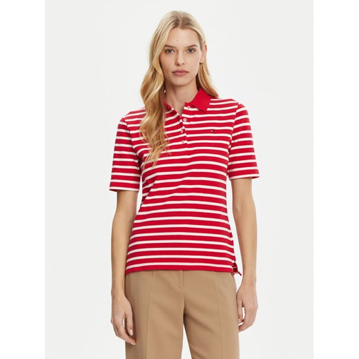 Tommy Hilfiger Polo 1985 WW0WW43224 Czerwony Regular Fit ze sklepu MODIVO w kategorii Bluzki damskie - zdjęcie 182728671