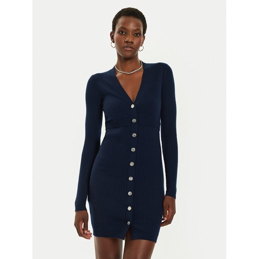 Pinko Sukienka dzianinowa Riserva 104017 A15S Granatowy Regular Fit ze sklepu MODIVO w kategorii Sukienki - zdjęcie 182728692