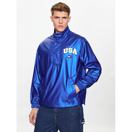 Tommy Jeans Kurtka anorak Metallic DM0DM15908 Niebieski Relaxed Fit ze sklepu MODIVO w kategorii Kurtki męskie - zdjęcie 182728733