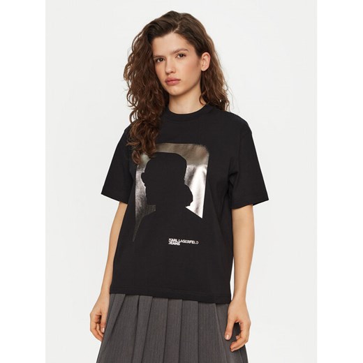 Karl Lagerfeld Jeans T-Shirt A1W17032 Czarny Relaxed Fit ze sklepu MODIVO w kategorii Bluzki damskie - zdjęcie 182728734