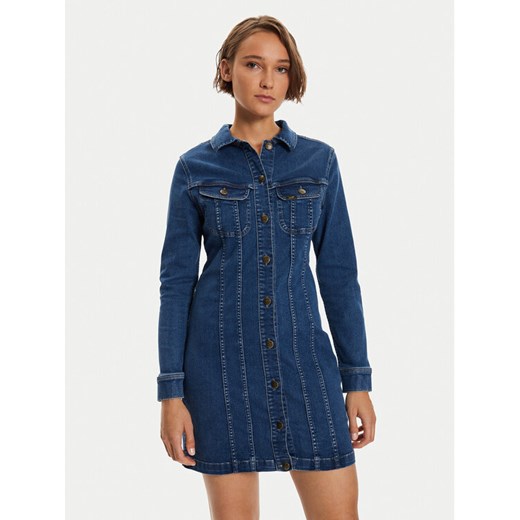 Lee Sukienka jeansowa Rider 112355125 Niebieski Slim Fit ze sklepu MODIVO w kategorii Sukienki - zdjęcie 182728800