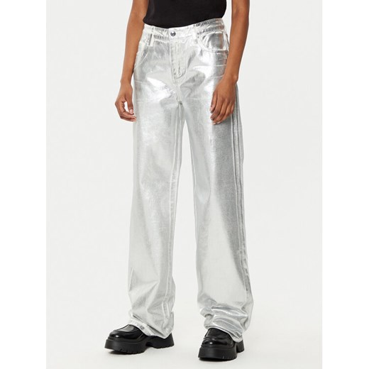 Armani Exchange Spodnie materiałowe XW000056 AF10836 M8047 Srebrny Relaxed Fit ze sklepu MODIVO w kategorii Spodnie damskie - zdjęcie 182728963
