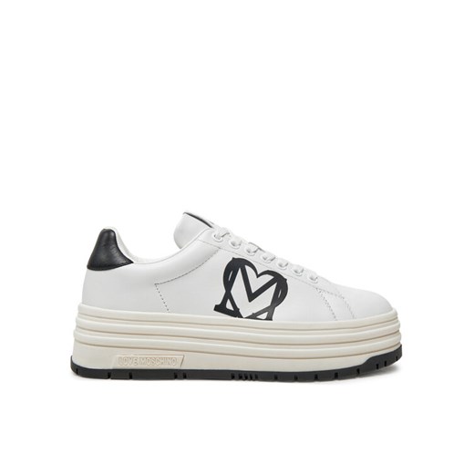 LOVE MOSCHINO Sneakersy JA15096G1LIA110A Biały ze sklepu MODIVO w kategorii Buty sportowe damskie - zdjęcie 182728984