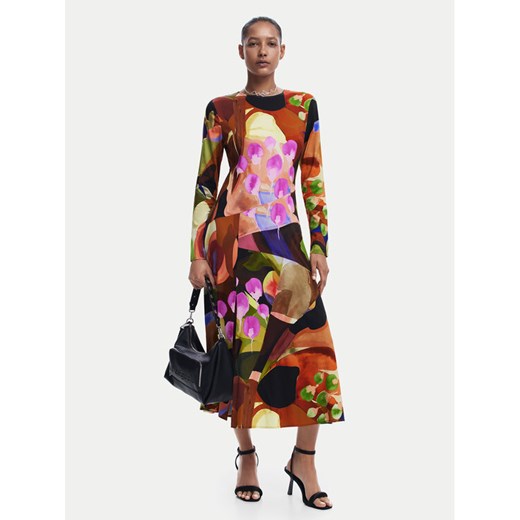 Desigual Sukienka codzienna Petals Lacroix 24WWVW18 Kolorowy Regular Fit ze sklepu MODIVO w kategorii Sukienki - zdjęcie 182729031
