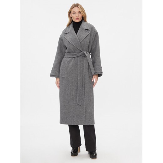 IVY OAK Płaszcz wełniany Claudia IO1123F1115 Szary Loose Fit ze sklepu MODIVO w kategorii Płaszcze damskie - zdjęcie 182729061