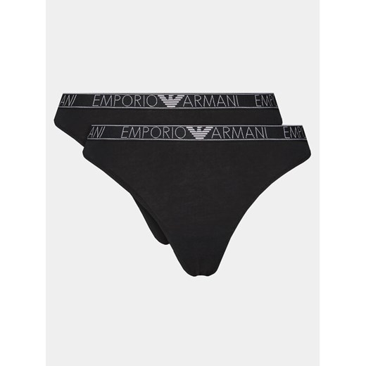 Emporio Armani Underwear Komplet 2 par stringów 163333 4R223 00020 Czarny ze sklepu MODIVO w kategorii Majtki damskie - zdjęcie 182729102