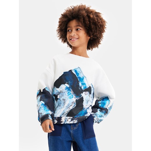 Desigual Bluza 23WBSK06 Biały Regular Fit ze sklepu MODIVO w kategorii Bluzy dziewczęce - zdjęcie 182729110