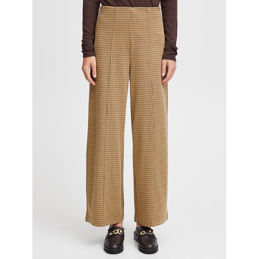 ICHI Spodnie materiałowe 20115719 Brązowy Relaxed Fit ze sklepu MODIVO w kategorii Spodnie damskie - zdjęcie 182729113