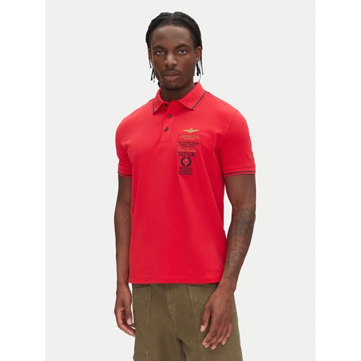 Aeronautica Militare Polo 251PO1853P191 Czerwony Regular Fit ze sklepu MODIVO w kategorii T-shirty męskie - zdjęcie 182729231