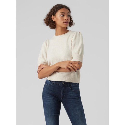 Vero Moda Sweter Doffy 10278313 Écru Regular Fit ze sklepu MODIVO w kategorii Swetry damskie - zdjęcie 182729254