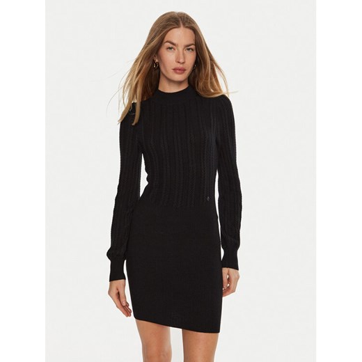 Guess Sukienka dzianinowa Livia W4BK08 Z2V42 Czarny Regular Fit ze sklepu MODIVO w kategorii Sukienki - zdjęcie 182729282