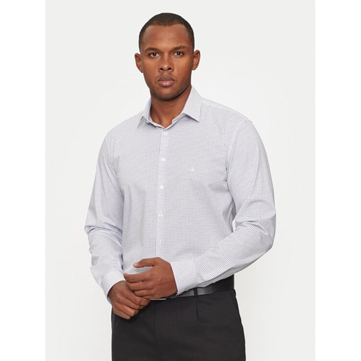 Calvin Klein Koszula K10K114023 Biały Slim Fit ze sklepu MODIVO w kategorii Koszule męskie - zdjęcie 182729304