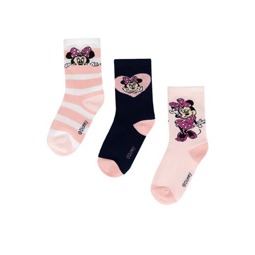 Mickey&Friends Zestaw 3 par wysokich skarpet dziecięcych ACCCS-AW24-341DCLS (3-PACK) Różowy ze sklepu MODIVO w kategorii Skarpetki dziecięce - zdjęcie 182729341
