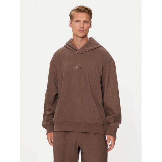 adidas Bluza Elevated ALL SZN Terry Loop IY6578 Brązowy Loose Fit ze sklepu MODIVO w kategorii Bluzy męskie - zdjęcie 182729362