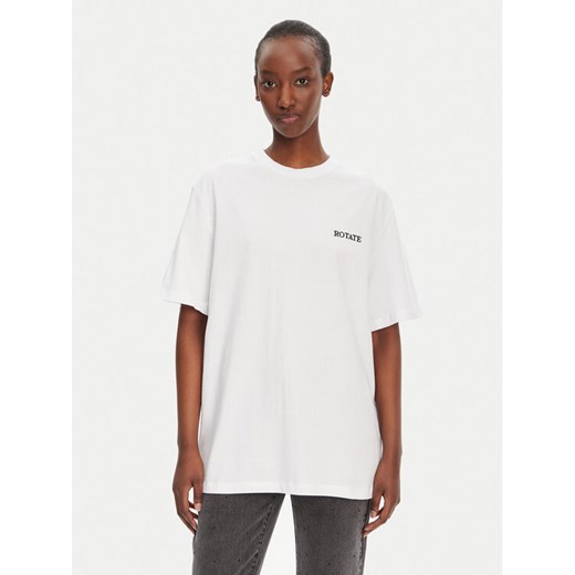 ROTATE T-Shirt 112445400 Biały Oversize ze sklepu MODIVO w kategorii Bluzki damskie - zdjęcie 182729431