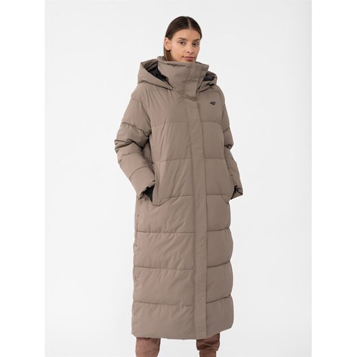 4F Kurtka zimowa 4FAW23TDJAF237 Brązowy Regular Fit ze sklepu MODIVO w kategorii Kurtki damskie - zdjęcie 182729563