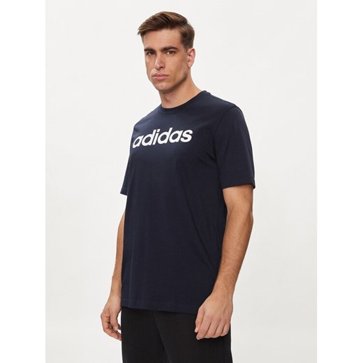 adidas T-Shirt Essentials Single Jersey Linear Embroidered Logo T-Shirt IC9275 Niebieski Regular Fit ze sklepu MODIVO w kategorii T-shirty męskie - zdjęcie 182729721