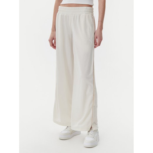 Puma Spodnie dresowe Ess 629804 Beżowy Wide Leg ze sklepu MODIVO w kategorii Spodnie damskie - zdjęcie 182729881