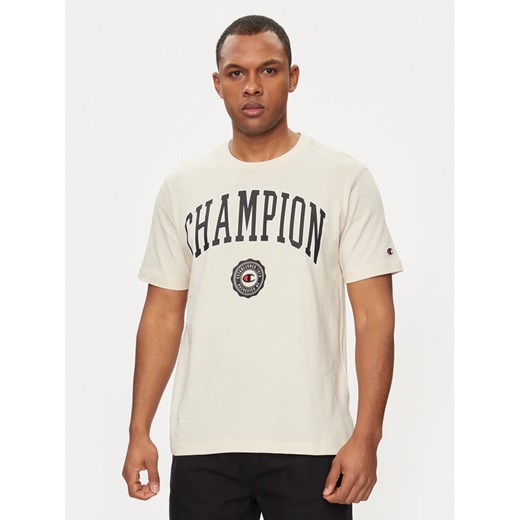 Champion T-Shirt 219852 Beżowy Comfort Fit ze sklepu MODIVO w kategorii T-shirty męskie - zdjęcie 182729882