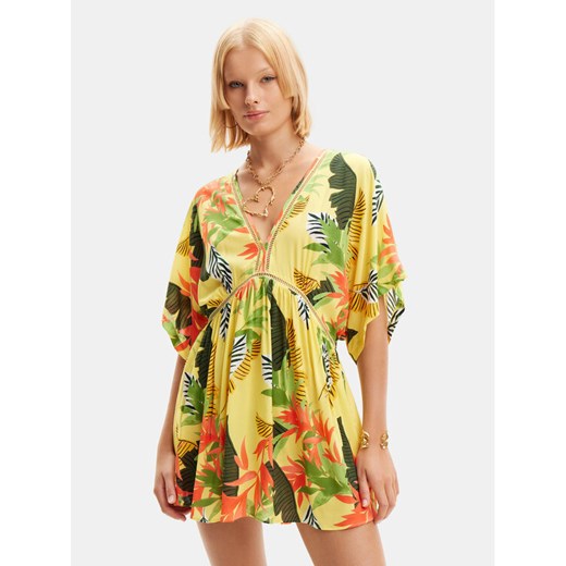 Desigual Sukienka plażowa Tropical Party 24SWMW23 Kolorowy Loose Fit ze sklepu MODIVO w kategorii Odzież plażowa - zdjęcie 182730231