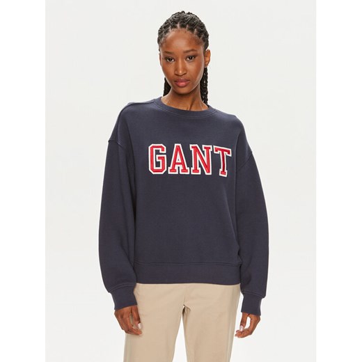 Gant Bluza Logo 4200840 Granatowy Relaxed Fit ze sklepu MODIVO w kategorii Bluzy damskie - zdjęcie 182730273